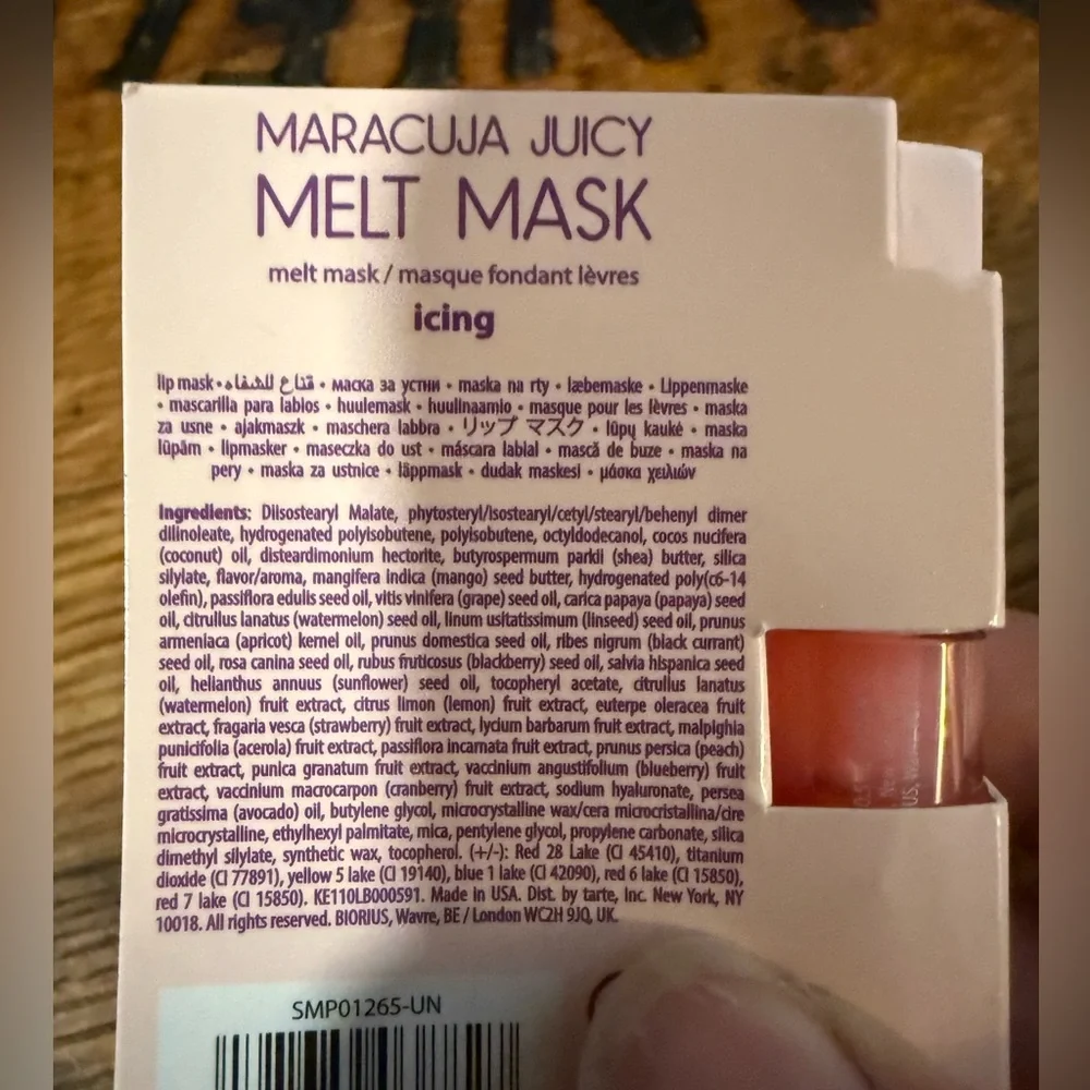 ❤️ 3/$25 TARTE maracuja juicy lip nourishing melt mask in the shade icing